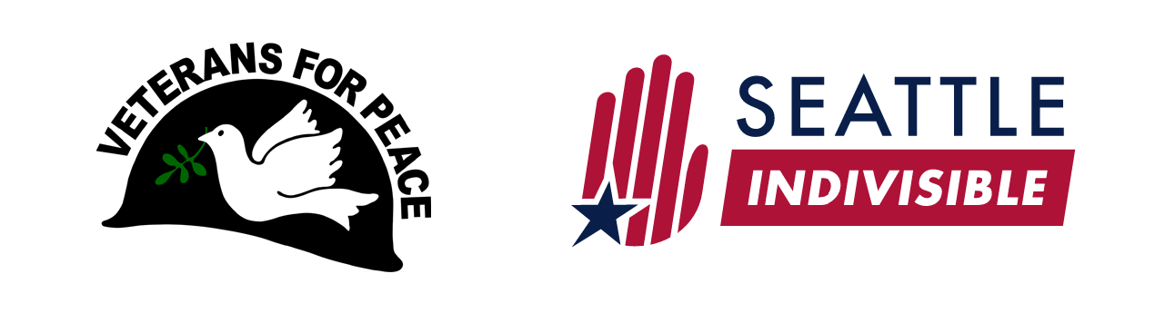 Veterans For Peace and Seattle Indivisible logos